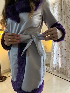 Purple Fur Wrap Skirt