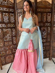 Pastel Brocade Gharara Set