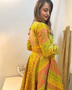 Multi Brocade Anarkali Set