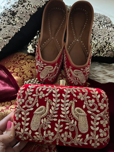 Red Peacock Clutch