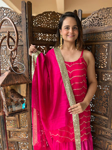 Fuschia Sequin Gharara Set