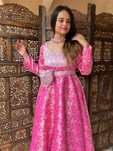 brocade anarkali suits