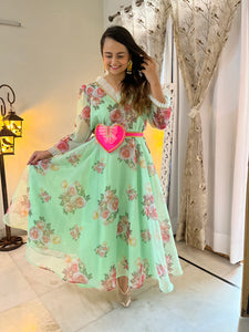 Organza Anarkali Set