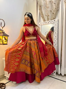 Velvet and Brocade Lehenga  Set