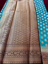 Load image into Gallery viewer, Turquoise Banarsi Saree