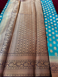 Turquoise Banarsi Saree