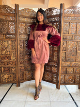 Load image into Gallery viewer, Maroon Fur Dress