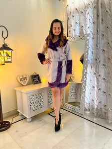 Purple and Grey Fur Top