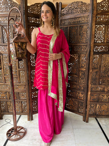 Fuschia Sequin Gharara Set