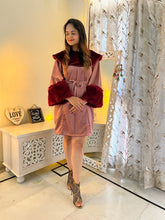 Load image into Gallery viewer, Maroon Fur Dress