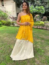 Load image into Gallery viewer, Yellow Brocade Skirt Set