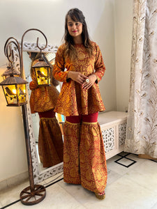 Maroon Gharara Set