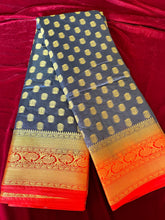 Load image into Gallery viewer, Navy Booti Banarsi Saree