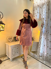 Load image into Gallery viewer, Maroon Fur Dress