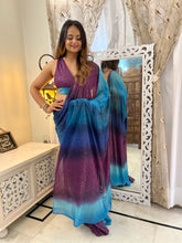 Load image into Gallery viewer, Glitter Draped Saree