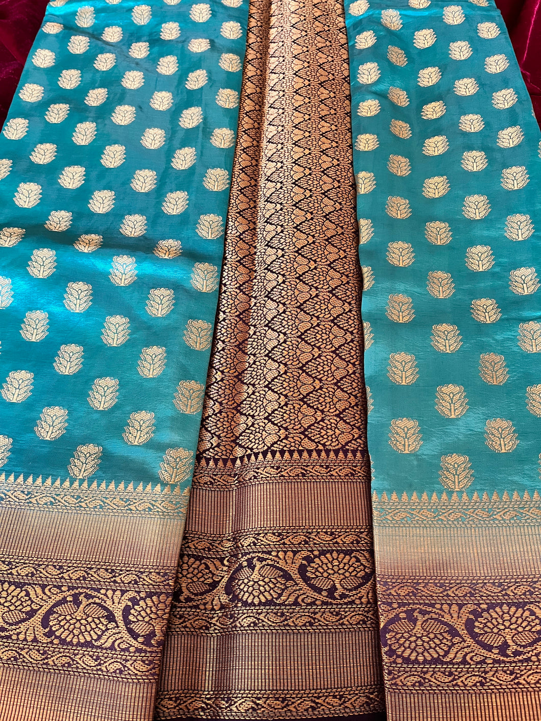 Turquoise Banarsi Saree