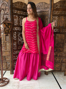 Fuschia Sequin Gharara Set