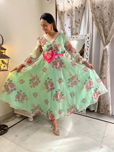 Organza Anarkali Set