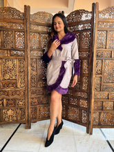 Load image into Gallery viewer, Purple Fur Wrap Skirt