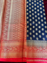 Load image into Gallery viewer, Navy Booti Banarsi Saree