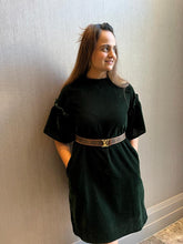 Load image into Gallery viewer, Bottle Green Velvet Dress