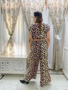 Beige and Pink Leopard Co-ord