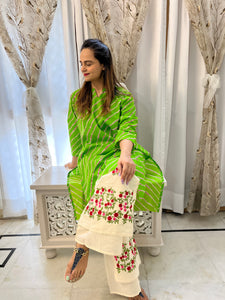 Leheriya Green Floral Palazzo Suit Set