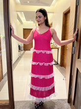 Load image into Gallery viewer, Pink Polka Dot Long Dress