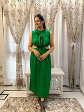 Load image into Gallery viewer, Green Cut-out Long Dress