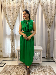 Green Cut-out Long Dress