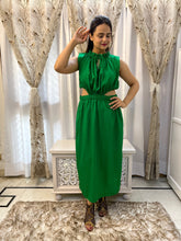 Load image into Gallery viewer, Green Cut-out Long Dress