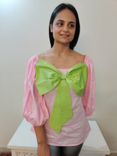 Load image into Gallery viewer, Pink Bow Tie Top