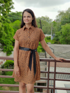 Leopard Print Slip On Dress