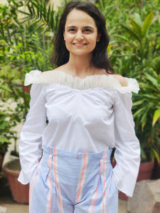 White Frill Top