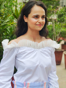 White Frill Top