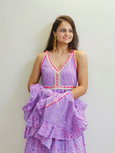 Load image into Gallery viewer, Lilac Frills Gota long dress with dupatta