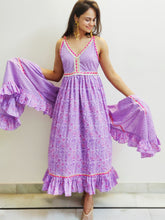 Load image into Gallery viewer, Lilac Frills Gota long dress with dupatta