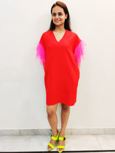 Load image into Gallery viewer, Red Drop Shoulder Dress