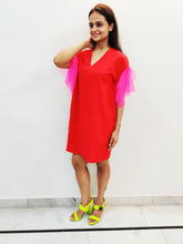 Load image into Gallery viewer, Red Drop Shoulder Dress