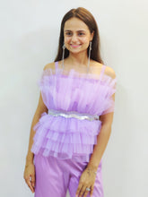 Load image into Gallery viewer, Mauve Tulle Top with Detachable Belt