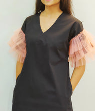 Load image into Gallery viewer, Black Peach Tulle Dress