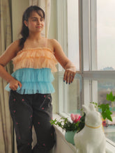 Load image into Gallery viewer, Peachy Blue Tulle Top