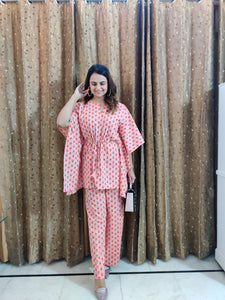 Pink Kaaftan Co-ord Set