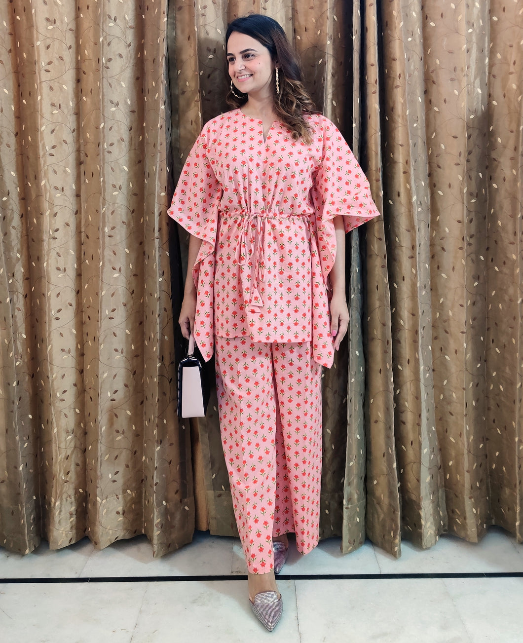 Pink Kaaftan Co-ord Set