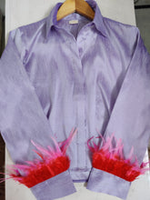 Load image into Gallery viewer, Mauve Feather Trim Shirt