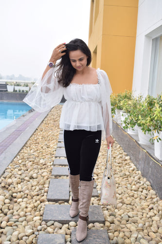 White Tulle Top